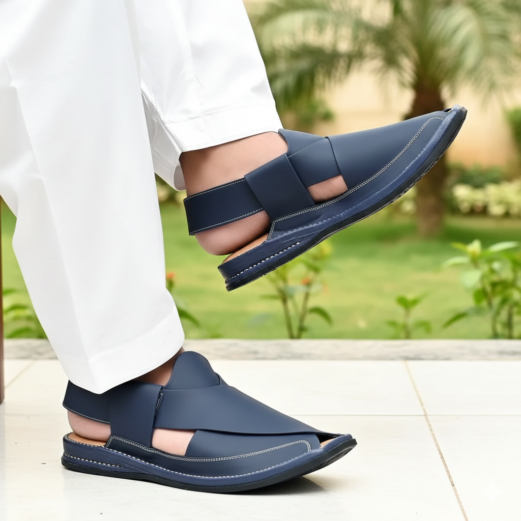 Blue Zalmi Peshawari chappal